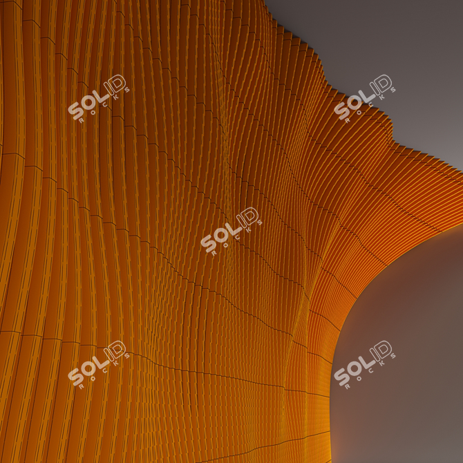 Parametric Panel Hall: Smoothed Geometry, High-Resolution Texture 3D model image 5