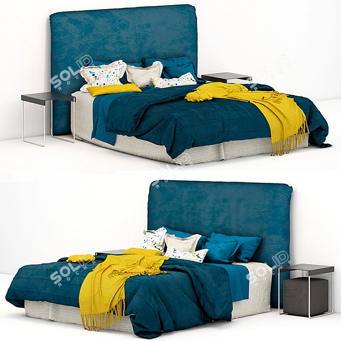 Sleek Modern Bed: 2017+205 3D model image 1