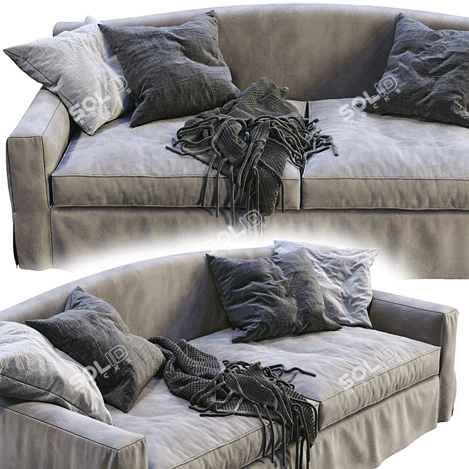 Modern Meridiani NEUMAN Sofa 3D model image 2