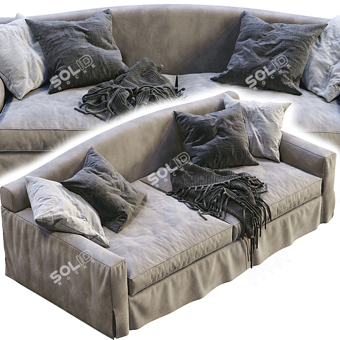 Modern Meridiani NEUMAN Sofa 3D model image 4