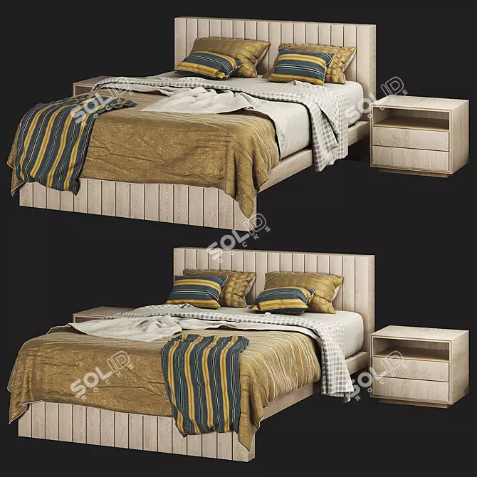 Stylish 2013 Bed: VRAY Render 3D model image 1