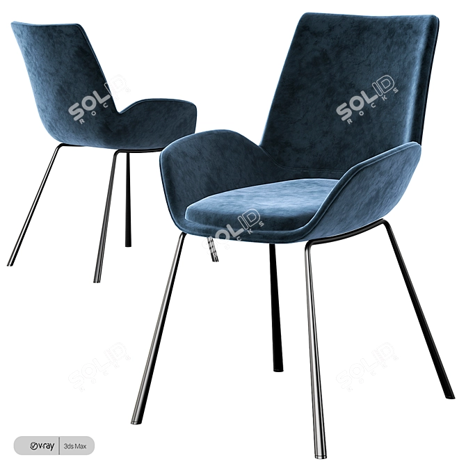 Contemporary Brit Armchair by Zuiver 3D model image 3