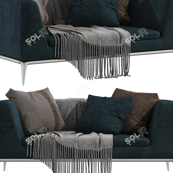 Modern Comfort: Charles Large | Blue Armchair 3D model image 3