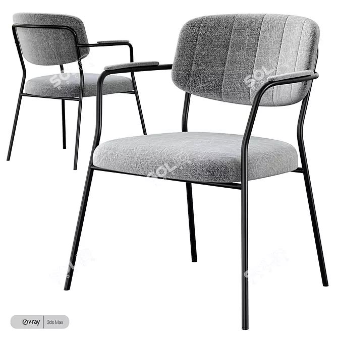 Elegant Jolien Armchair: Modern Design Beauty 3D model image 1