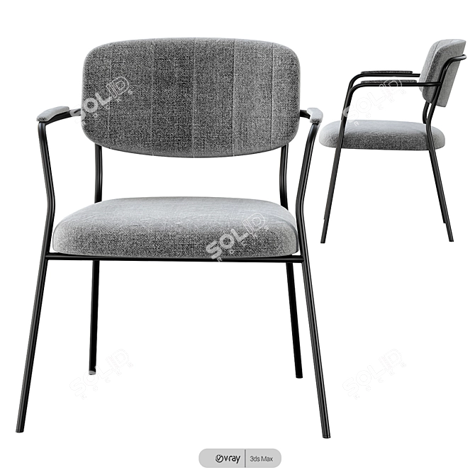 Elegant Jolien Armchair: Modern Design Beauty 3D model image 2