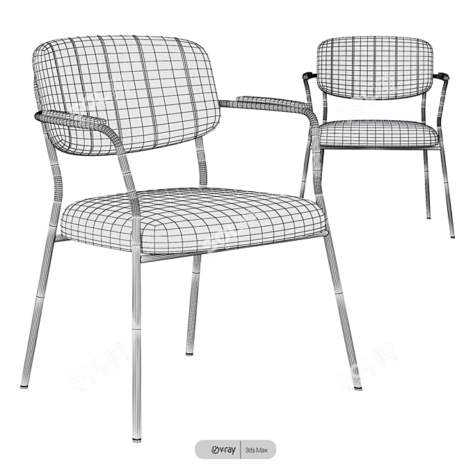 Elegant Jolien Armchair: Modern Design Beauty 3D model image 3