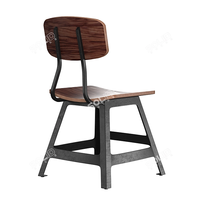 Industrial Steel Work Chair 3D model image 3