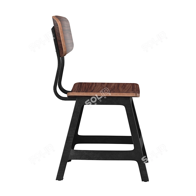 Industrial Steel Work Chair 3D model image 4