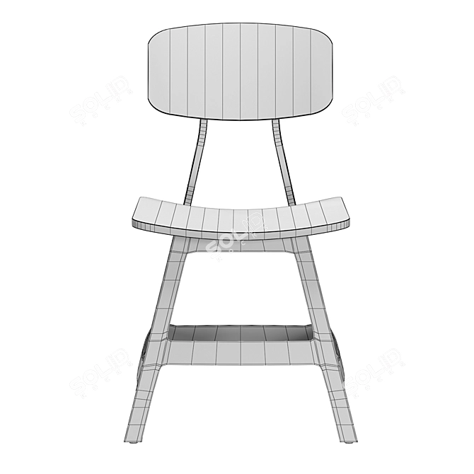 Industrial Steel Work Chair 3D model image 5