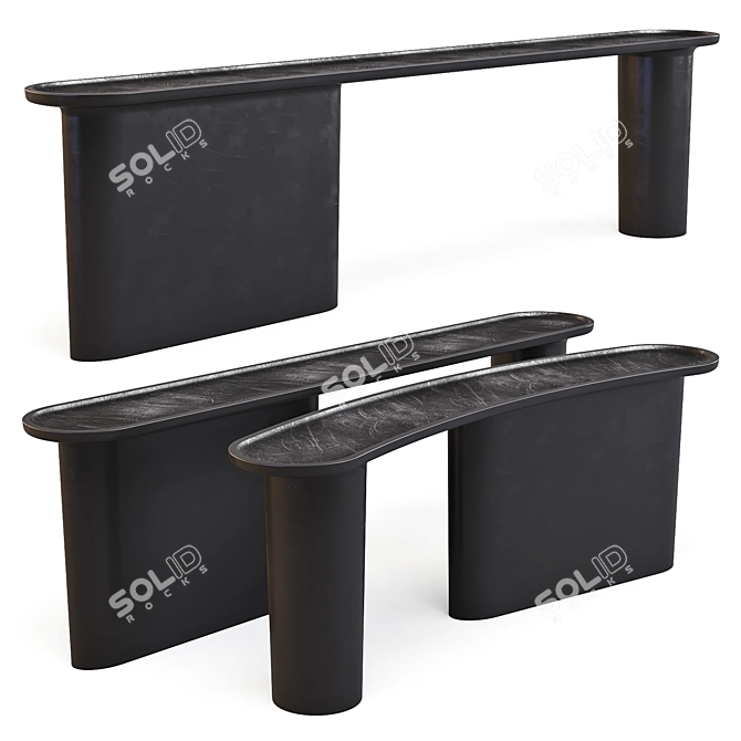 Baxter Calix Console: Italian Craftsmanship in Sleek Black 3D model image 1