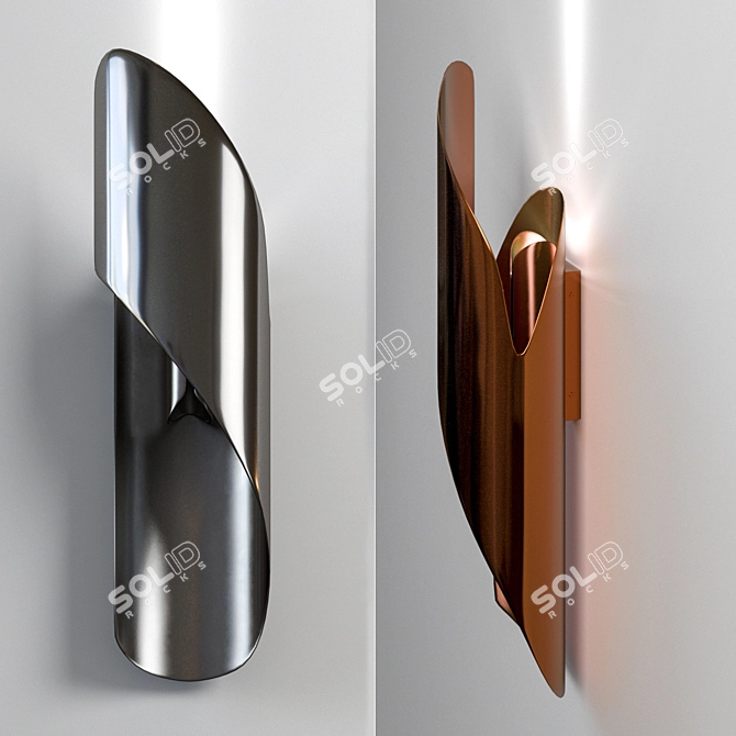 Elegant Two-Tone Izis Sconces 3D model image 2