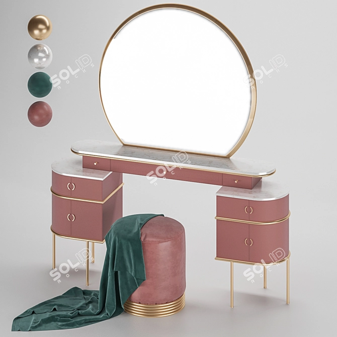 Modern 2020 Dressing Table: Stylish & Functional 3D model image 1