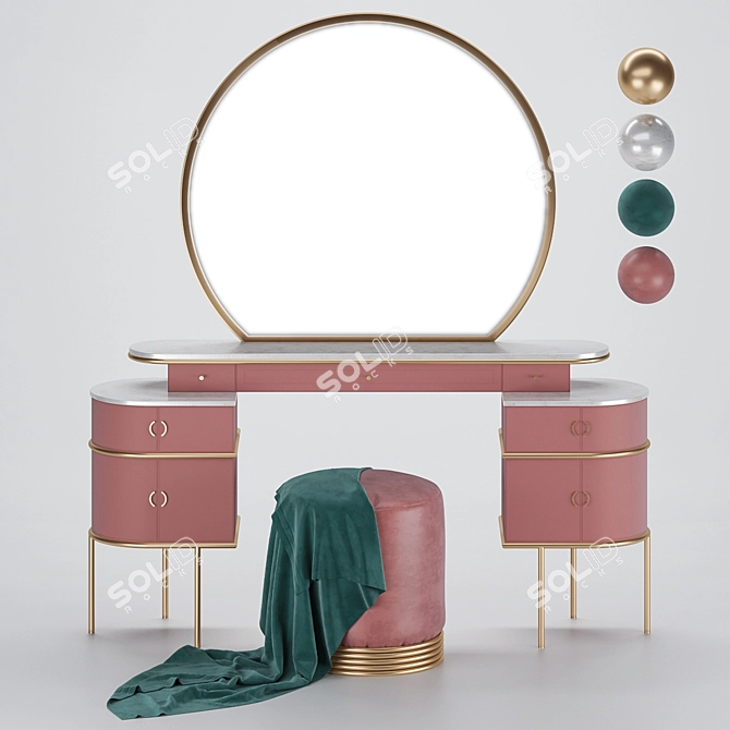 Modern 2020 Dressing Table: Stylish & Functional 3D model image 2