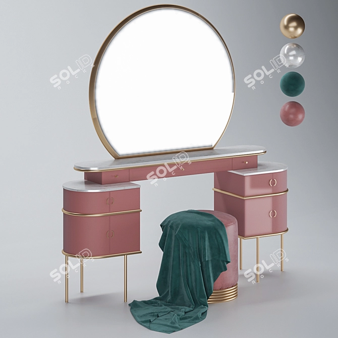 Modern 2020 Dressing Table: Stylish & Functional 3D model image 3