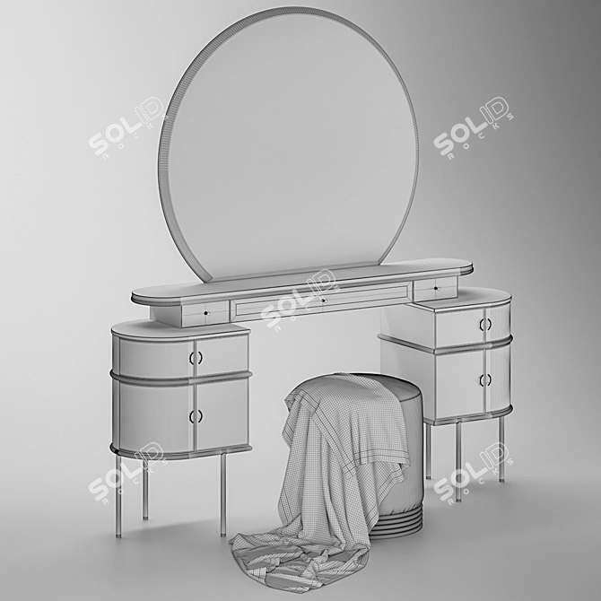 Modern 2020 Dressing Table: Stylish & Functional 3D model image 4