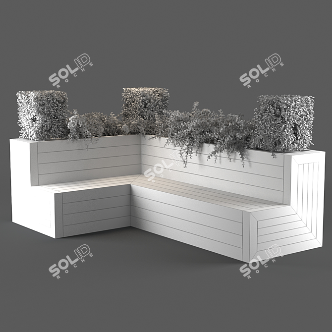 Modern Poly Count 1.4m Bench 3D model image 3