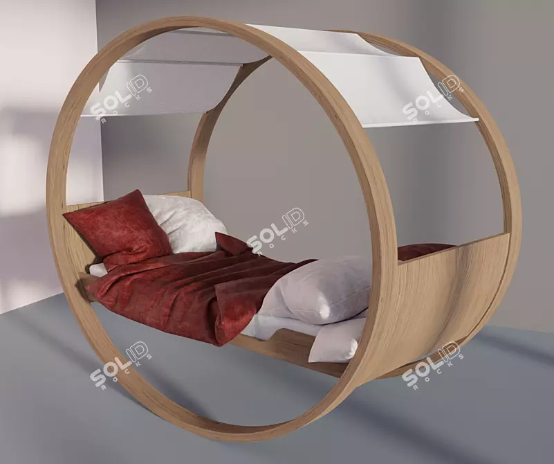 2-Seater Rocking Bed 3D model image 1