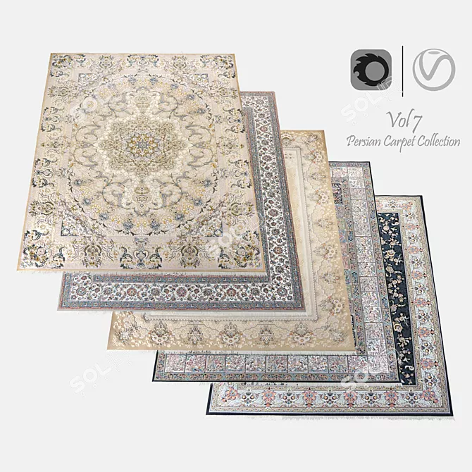 Exquisite Persian Carpet Textures 3D model image 1