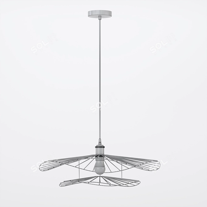 Industrial Loft Pendant Light with Flat Metal Shades 3D model image 3