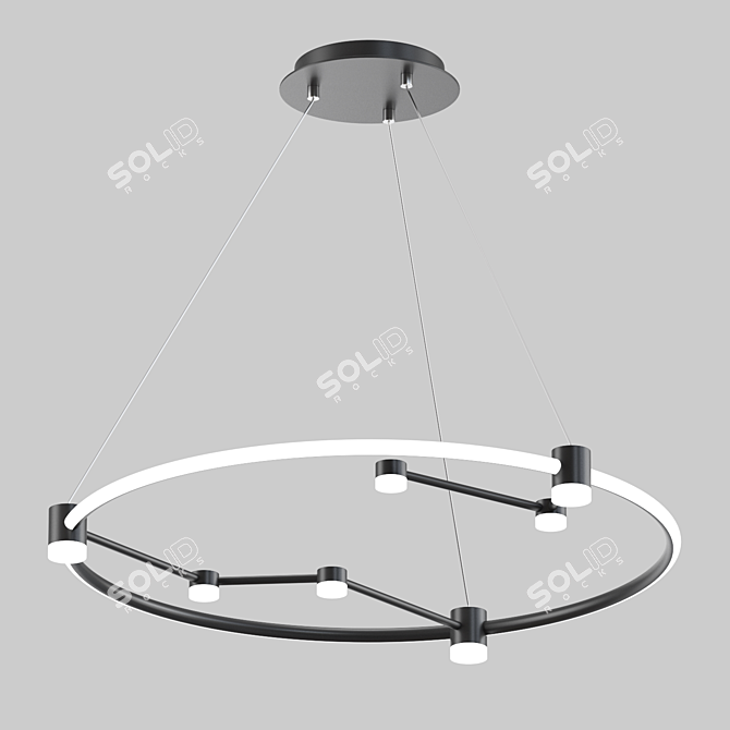 Modern LED Ring Chandelier 3D model image 1