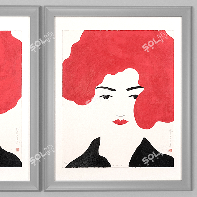 Dreaming Redhead Framed Art 3D model image 3