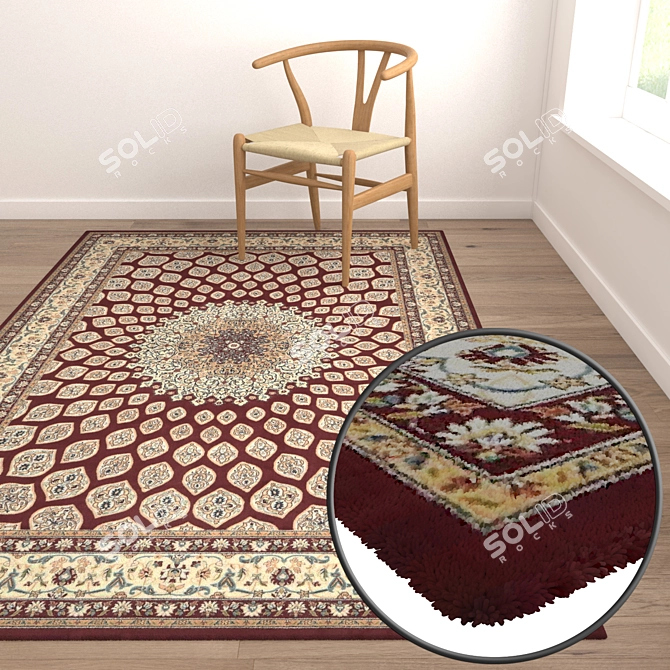 Luxury Texture Carpets Set 3D model image 5