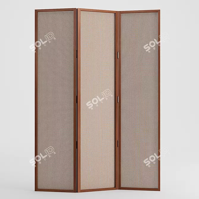 Zenith Braided Wooden Screen 3D model image 1