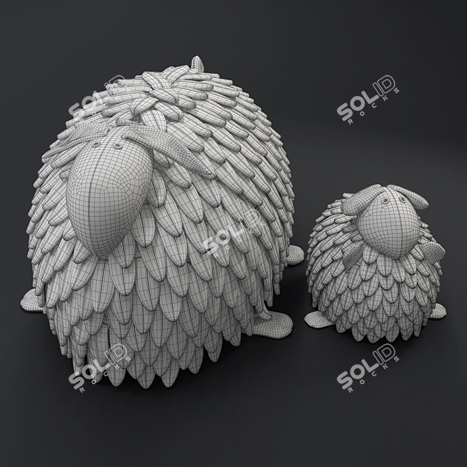 Fluffy Sheep Pillow 3D model image 4