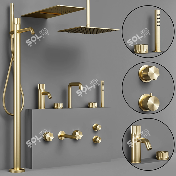 Quadro Modo Bathroom Faucet Set 3D model image 3