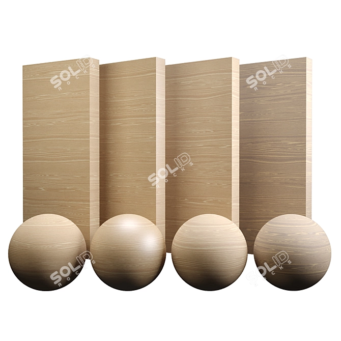 Exquisite Oak Wood Varnish 3D model image 1