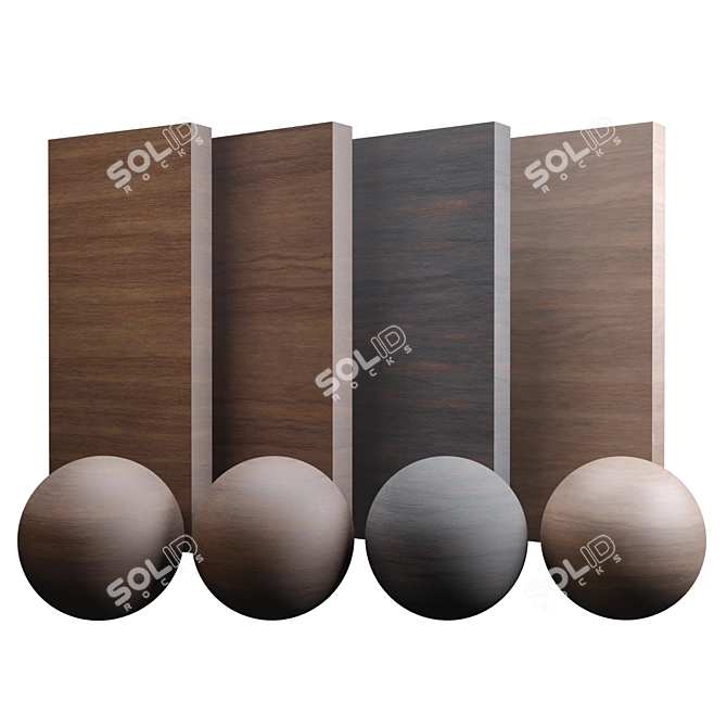 Exquisite Walnut Wood Varnish 3D model image 1