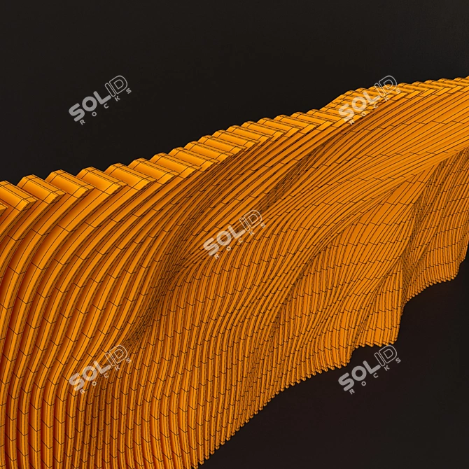 Parametric Wood Rail Panel 3D model image 5