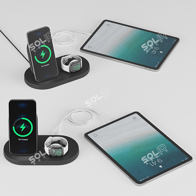 BOOST↑UP™ 3-in-1 Wireless Charging Dock 3D model image 1