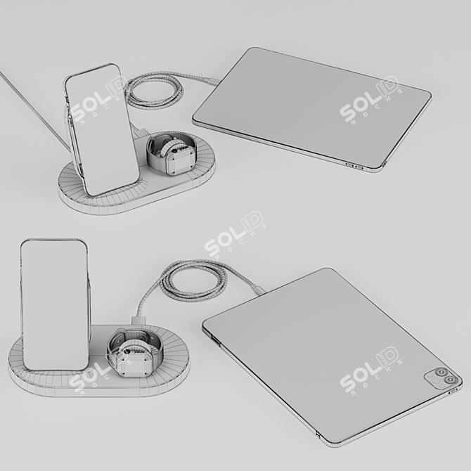 BOOST↑UP™ 3-in-1 Wireless Charging Dock 3D model image 4