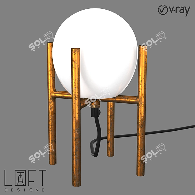 Loft Designe 10429 Table Lamp: Modern Metal and Stone Construction 3D model image 1