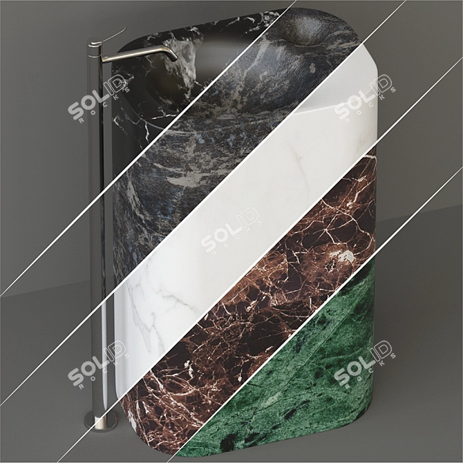 Sleek Standalone Nivis Washbasin 3D model image 2