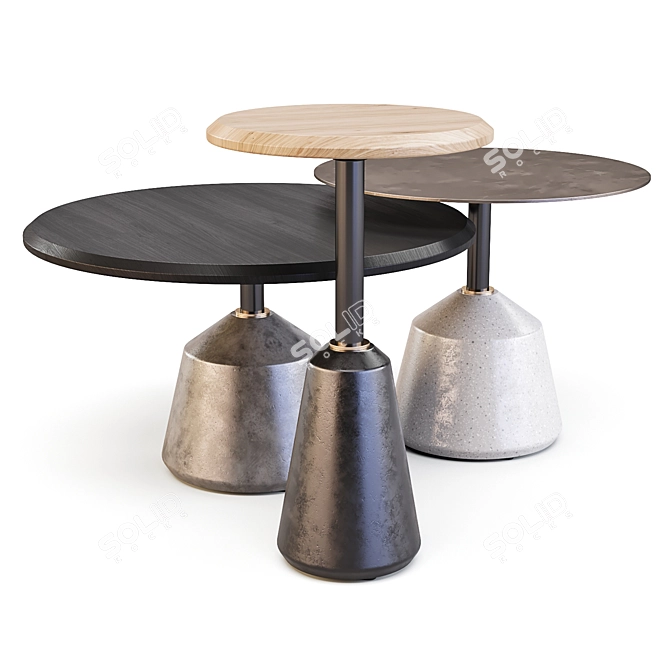 Industrial Chic: Exeter Side Tables 3D model image 2