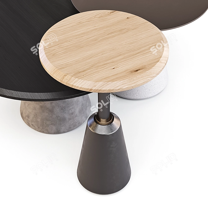 Industrial Chic: Exeter Side Tables 3D model image 3