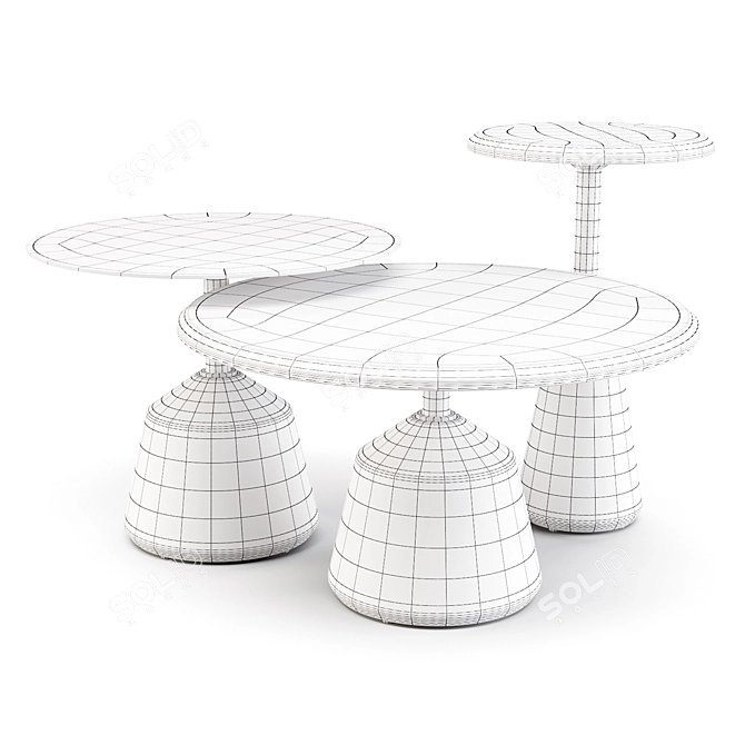 Industrial Chic: Exeter Side Tables 3D model image 4