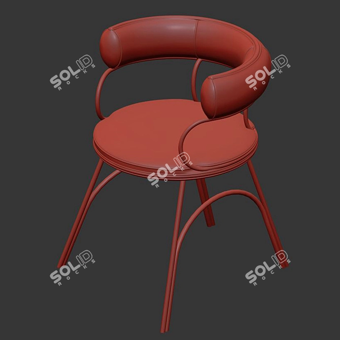 Elegant Austin Dining Chair 3D model image 5