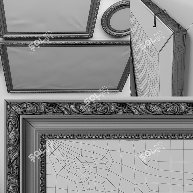 Classic Art Set: Framed Paintings 3D model image 4