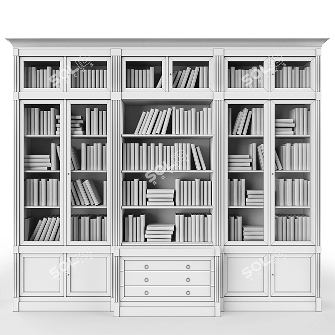 Elegant DIRETTORIO Library Cabinet 3D model image 9