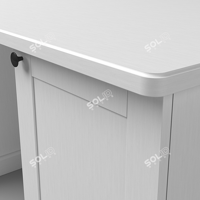 Elegant White Writing Desk 3D model image 2