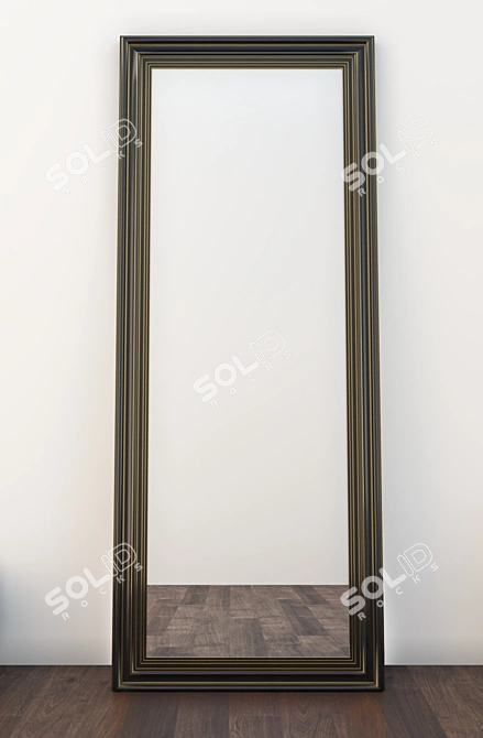 Elegant Floor Mirror with Intricate Design 3D model image 2