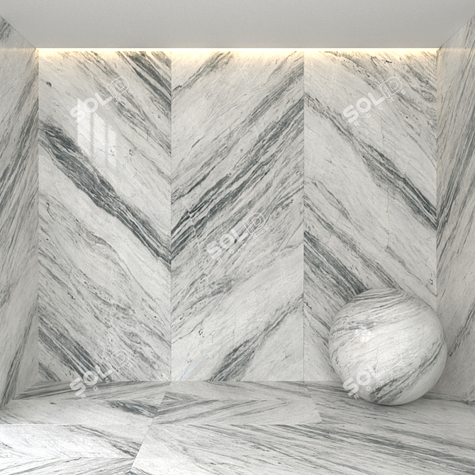 Elegant Crystal Marble Tiles 3D model image 1