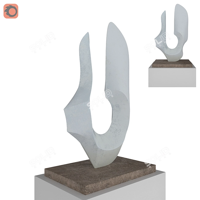 Elegant Abstract Sculpture by Anatchkov 3D model image 4