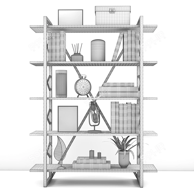 Contemporary Bookshelf Set: High Resolution, Vray+Corona Files 3D model image 4