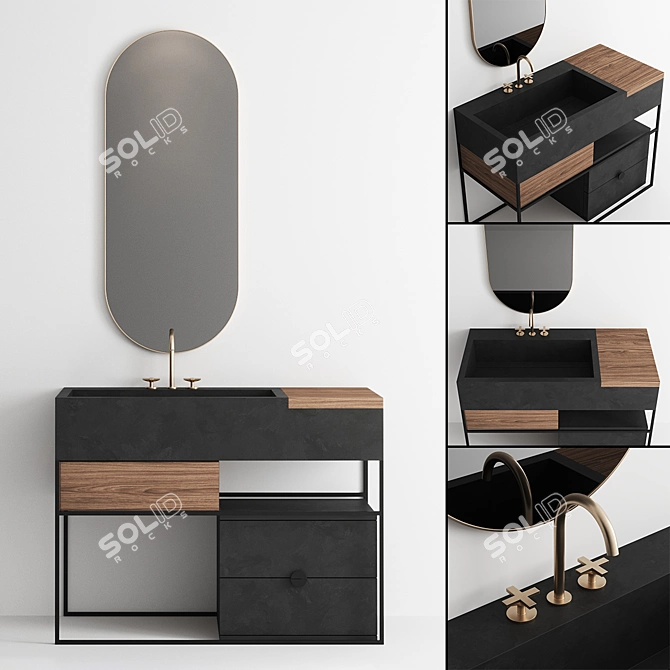 Italgraniti ACQUA C Set 1 Vanity 3D model image 1