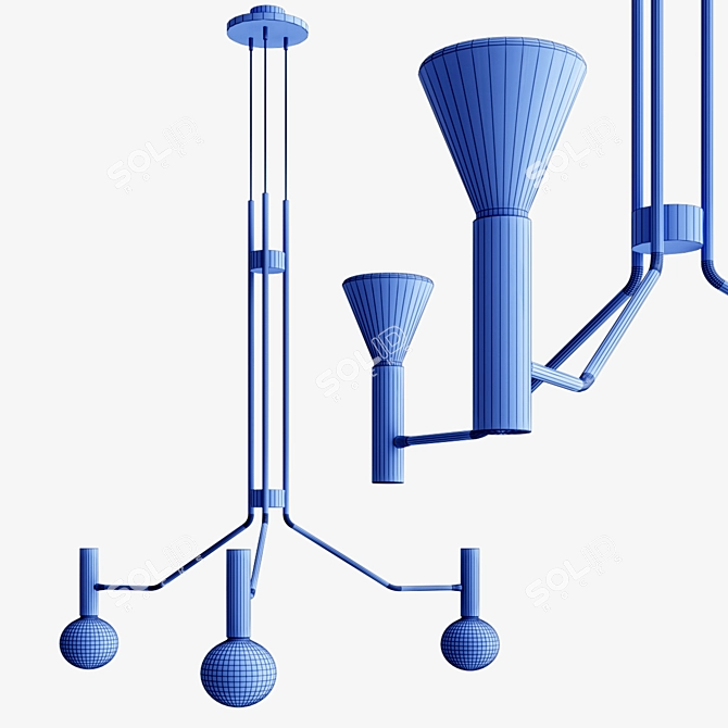 Mati Olim 1584: Sleek Brass Pendant Light 3D model image 3