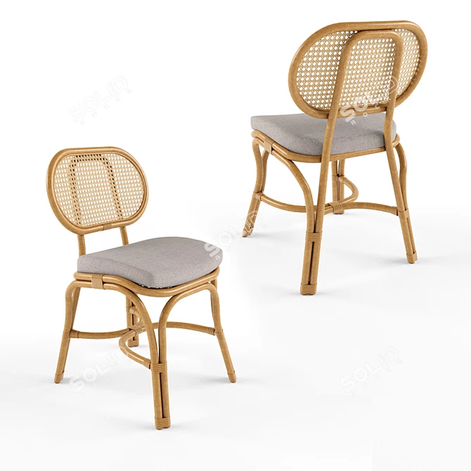 Vintage Bentwood Thonet Chair 3D model image 2